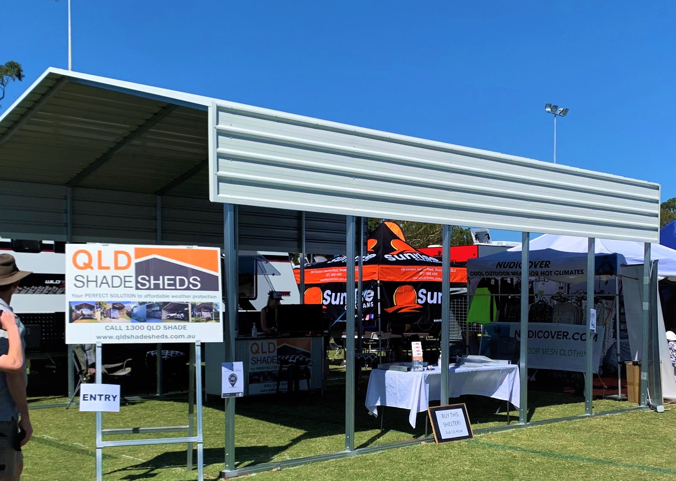 QLD Shade Sheds sign