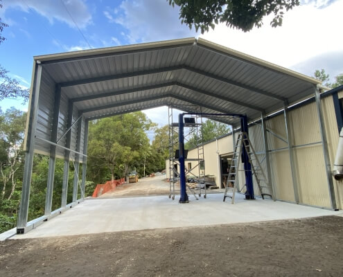 a building under construction with scaffolding