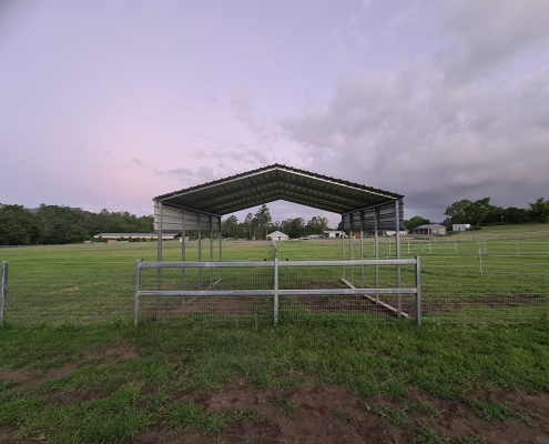 a metal structure in a field