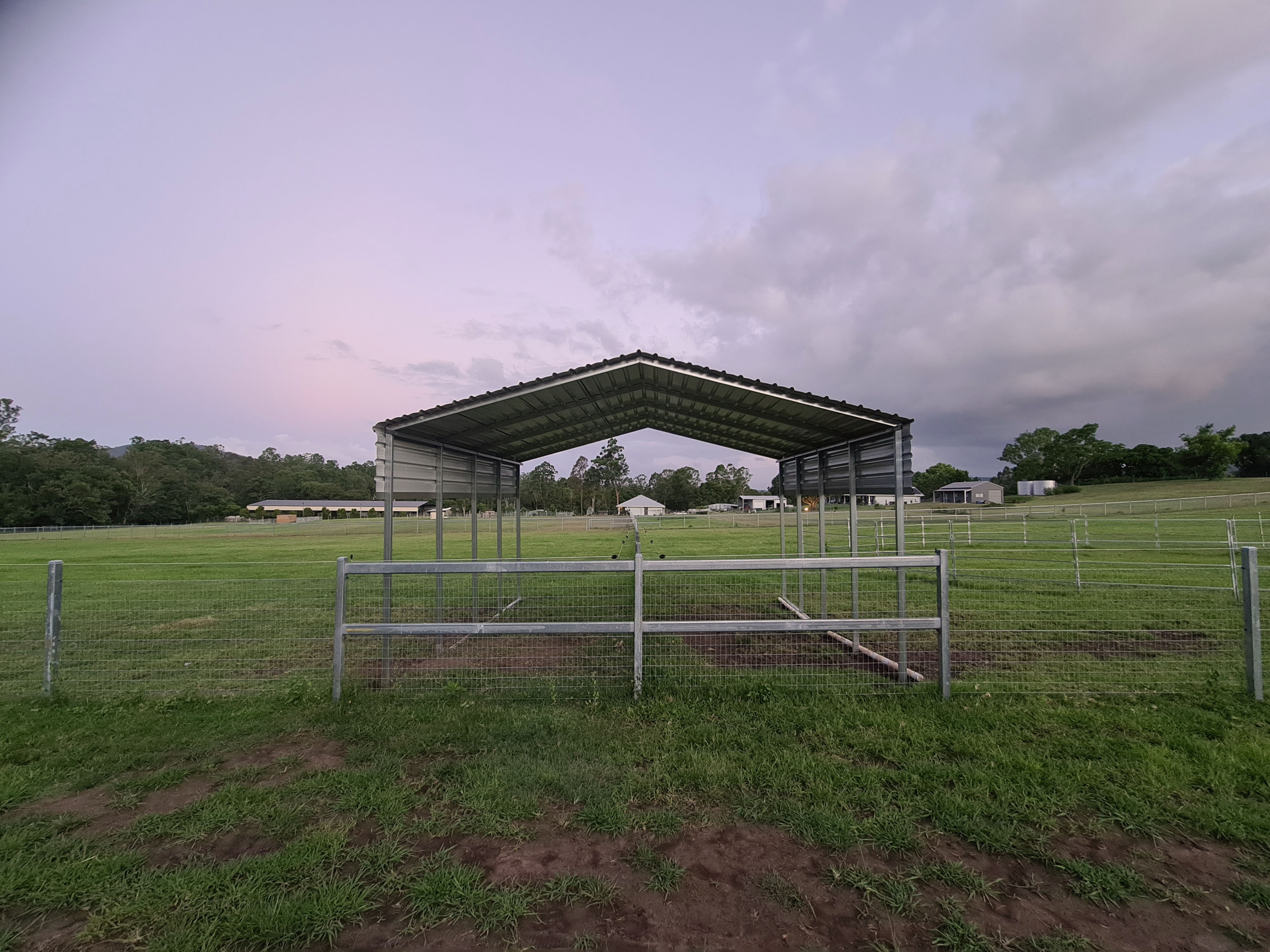 a metal structure in a field
