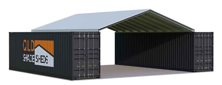 Car parked under metal shelter