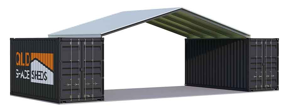 Two shipping containers with roof