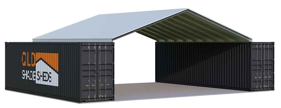Car parked under metal shelter