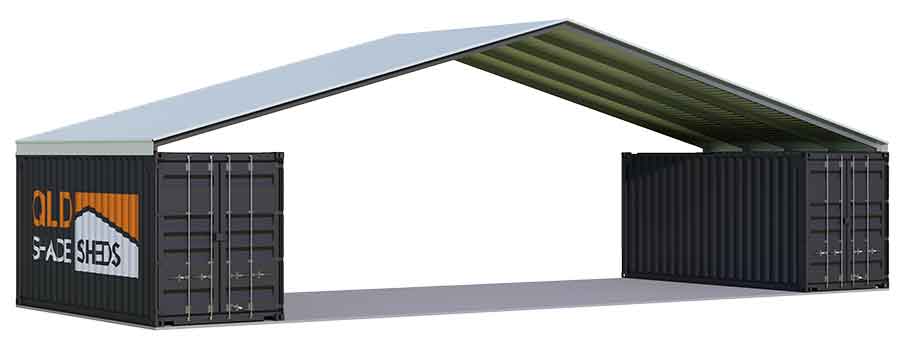 Car parked under metal shelter